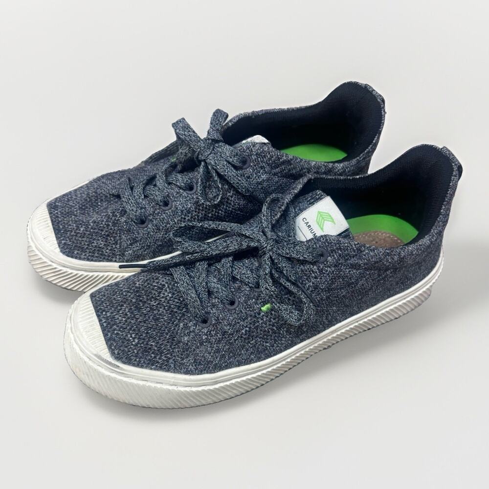Cariuma Womens 8.5 Mens 7 Gray Knit Lace Up Sneakers Shoes